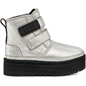 UGG Neumel Platform Girl’s Women’s Silver Chukka Ankle Boots Size W 8 K 6 NWT